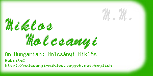 miklos molcsanyi business card